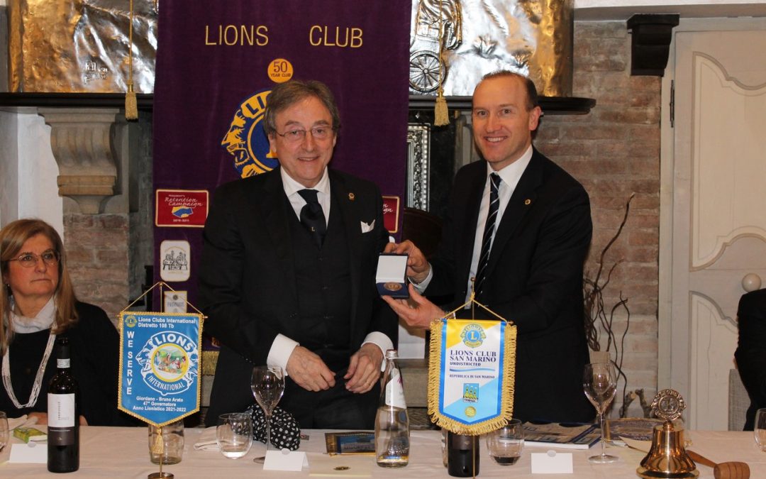 Il Governatore del Distretto 108TB ospite del Lions Club San Marino Undistricted